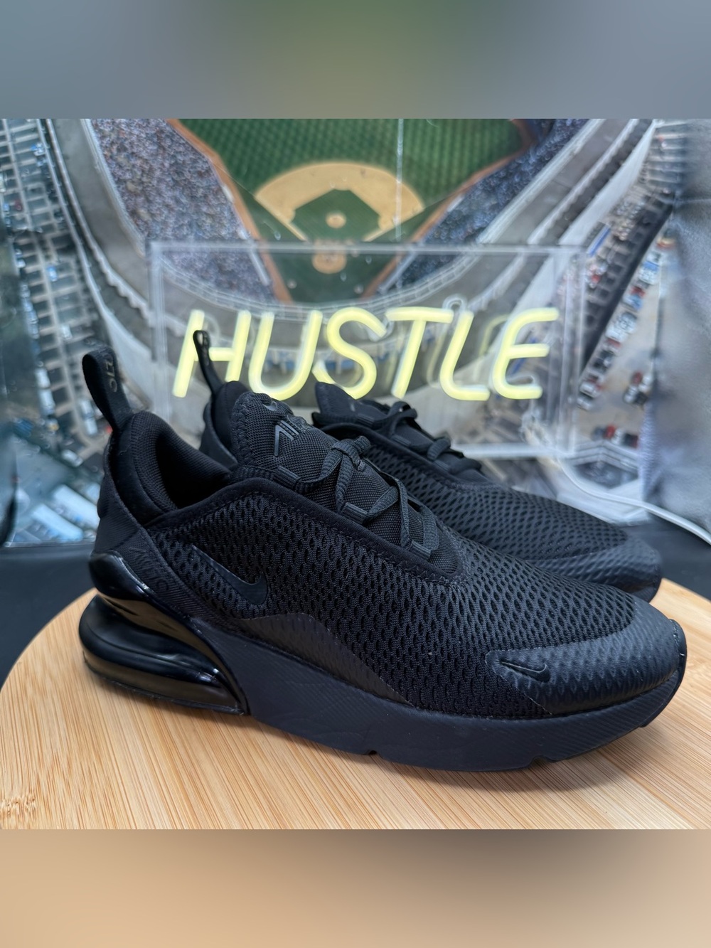 Nike Air Max 270 Triple Black (GS) Sneakers Youth Size 3Y